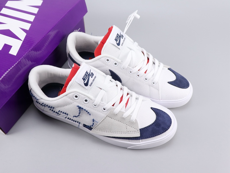 Nike Sb Zoom Blazer Mid EDGE White Blue Red Shoes - Click Image to Close